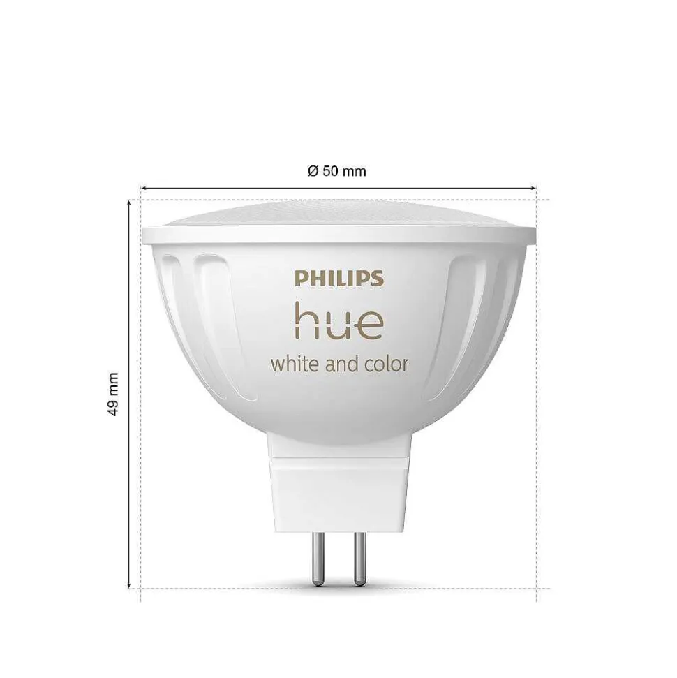 Philips Hue Lot De 2 Led Gu5.3 6,3 Watt 2000-6500 Kelvin 400 Lumen