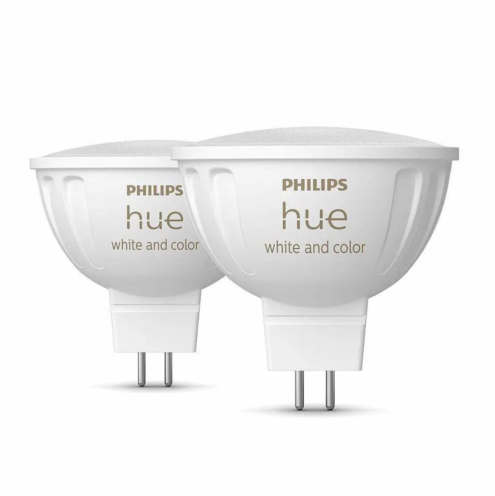 Philips Hue Lot De 2 Led Gu5.3 6,3 Watt 2000-6500 Kelvin 400 Lumen