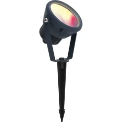 Pique De Terre Lutec Mini Leto Led Anthracite, 1 Lumiere, Changeur De Couleurs