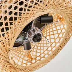 Plafonnier 50 Cm Bauro Noir, 4 Lumieres, Telecommandes