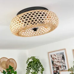 Plafonnier 50 Cm Bauro Noir, 4 Lumieres, Telecommandes