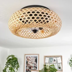 Plafonnier 50 Cm Bauro Noir, 4 Lumieres, Telecommandes