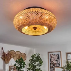 Plafonnier 50 Cm Bauro Noir, 4 Lumieres, Telecommandes