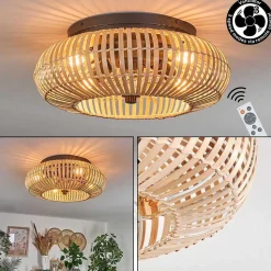 Plafonnier 50 Cm Mulstrand Noir, 4 Lumieres, Telecommandes