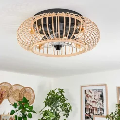 Plafonnier 50 Cm Oravi Noir, 4 Lumieres, Telecommandes