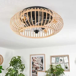 Plafonnier 50 Cm Oravi Noir, 4 Lumieres, Telecommandes