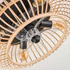 Plafonnier 50 Cm Oravi Noir, 4 Lumieres, Telecommandes