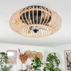 Plafonnier 50 Cm Oravi Noir, 4 Lumieres, Telecommandes