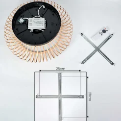 Plafonnier 50 Cm Oravi Noir, 4 Lumieres, Telecommandes