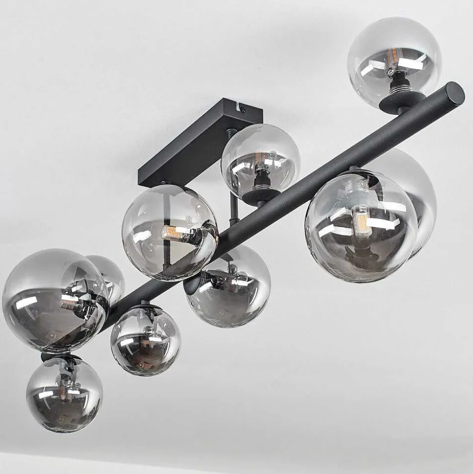 Plafonnier - Verre 10 Cm, 12 Cm, 15 Cm Chehalis Fume, 10 Lumieres