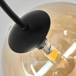 Plafonnier - Verre Chehalis Ambre, Fume, 6 Lumieres