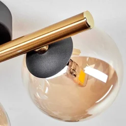 Plafonnier - Verre Chehalis Or, Noir, 3 Lumieres