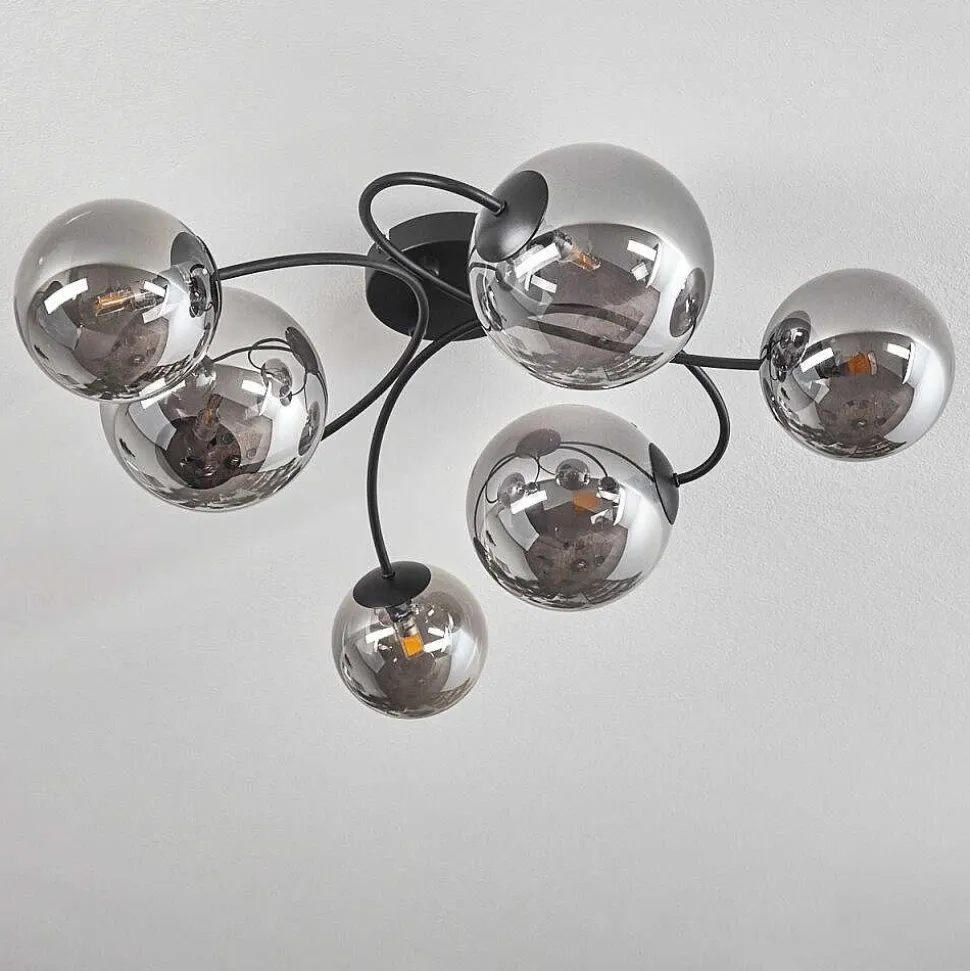 Plafonnier - Verre Chehalis Fume, 6 Lumieres