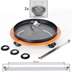 Plafonnier - Verre Koyoto Ecru, Noir, 3 Lumieres