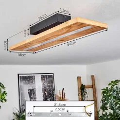 Plafonnier Adak Led Noir, 1 Lumiere