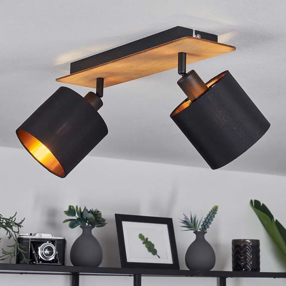 Plafonnier Alsen Brun, Noir, 2 Lumieres