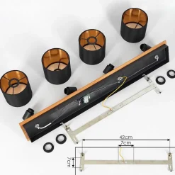 Plafonnier Alsen Ecru, Noir, 4 Lumieres