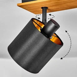 Plafonnier Alsen Ecru, Noir, 4 Lumieres