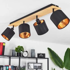 Plafonnier Alsen Ecru, Noir, 4 Lumieres