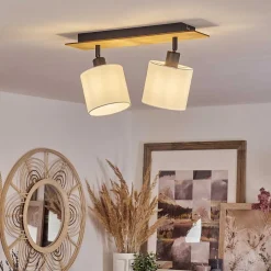 Plafonnier Alsen Ecru, Noir, 2 Lumieres