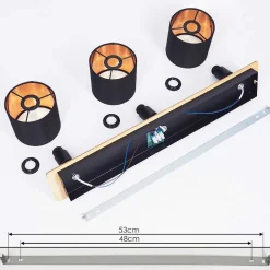 Plafonnier Alsen Ecru, Noir, 3 Lumieres