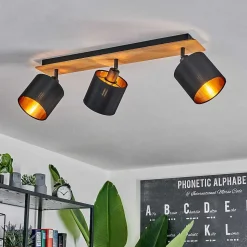 Plafonnier Alsen Ecru, Noir, 3 Lumieres