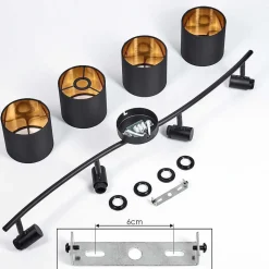 Plafonnier Alsen Noir, 4 Lumieres