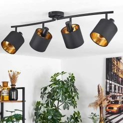 Plafonnier Alsen Noir, 4 Lumieres