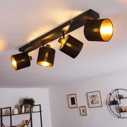 Plafonnier Alsen Noir, 4 Lumieres