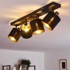 Plafonnier Alsen Noir, 4 Lumieres