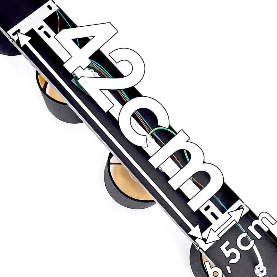 Plafonnier Alsen Noir, 4 Lumieres