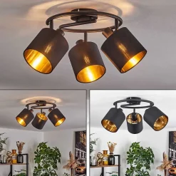 Plafonnier Alsen Noir, 3 Lumieres