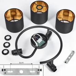 Plafonnier Alsen Noir, 3 Lumieres