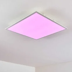 Plafonnier Antria Led Blanc, 1 Lumiere, Telecommandes, Changeur De Couleurs