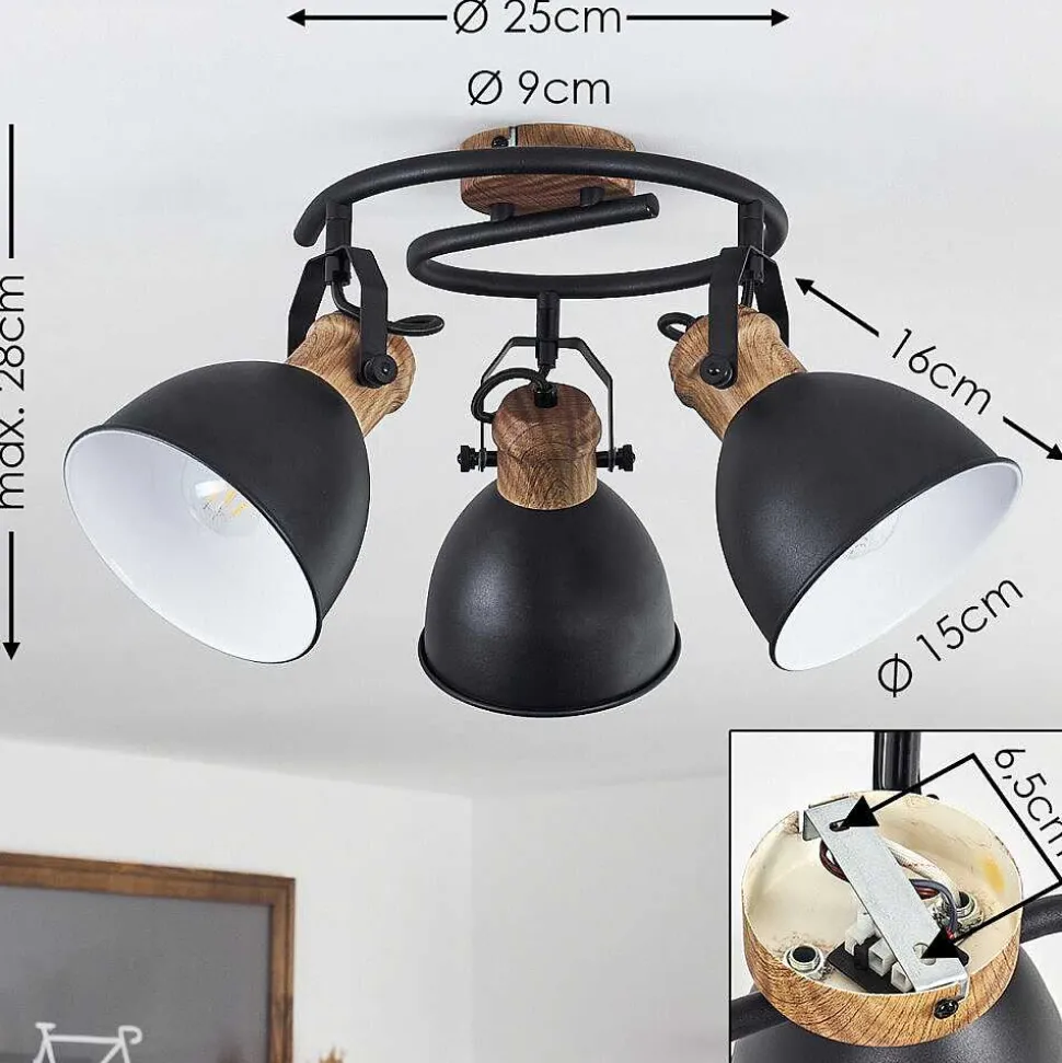 Plafonnier Banjul Noir, 3 Lumieres