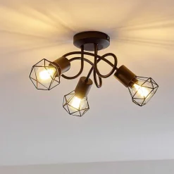 Plafonnier Baripada Noir, 3 Lumieres