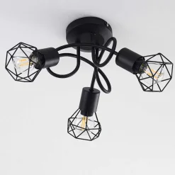 Plafonnier Baripada Noir, 3 Lumieres