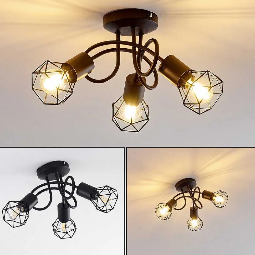 Plafonnier Baripada Noir, 3 Lumieres