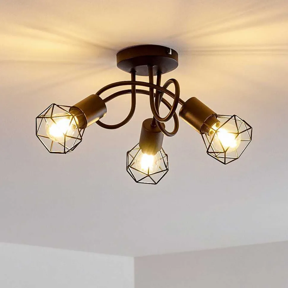 Plafonnier Baripada Noir, 3 Lumieres