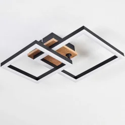 Plafonnier Bealo Led Brun, Couleur Bois, 1 Lumiere