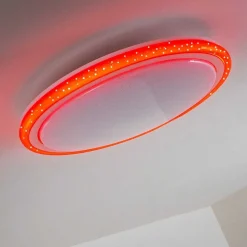 Plafonnier Bermeo Led Blanc, 2 Lumieres, Telecommandes, Changeur De Couleurs