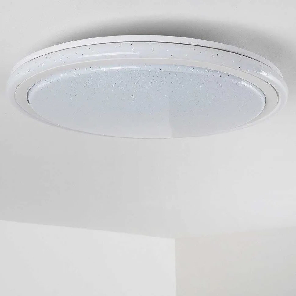 Plafonnier Bermeo Led Blanc, 2 Lumieres, Telecommandes, Changeur De Couleurs