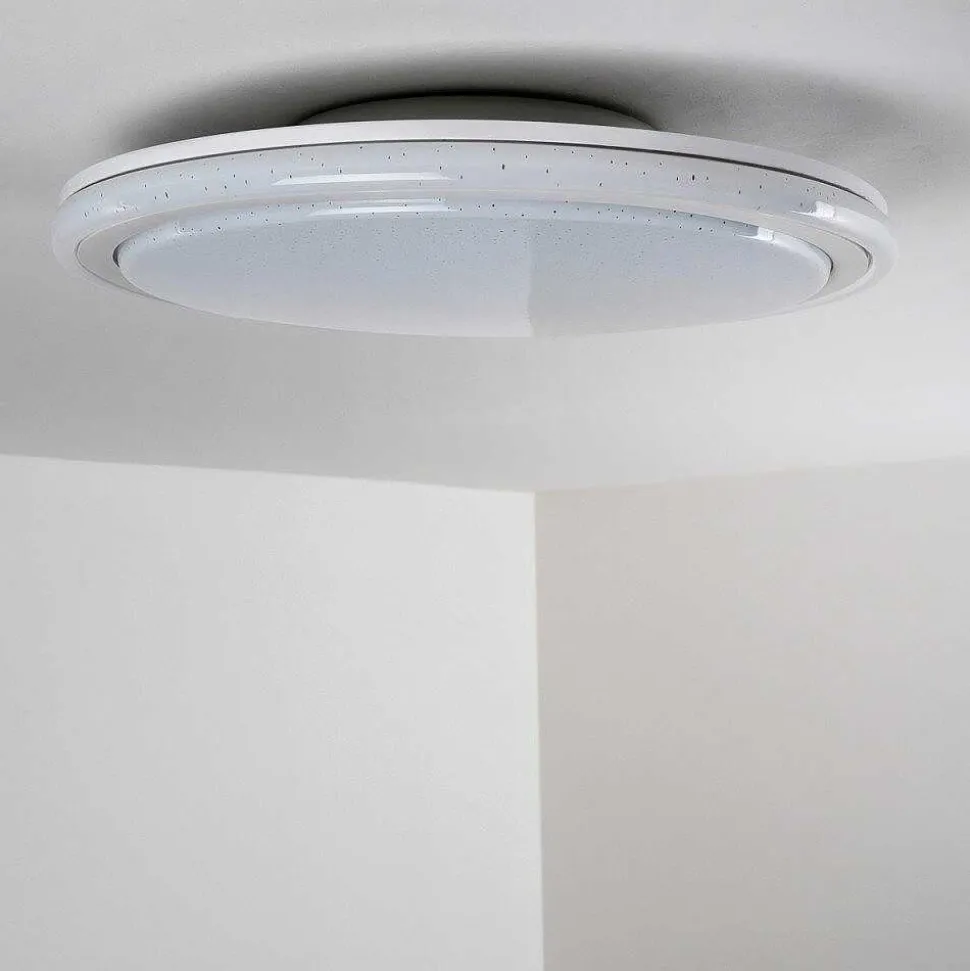 Plafonnier Bermeo Led Blanc, 2 Lumieres, Telecommandes, Changeur De Couleurs