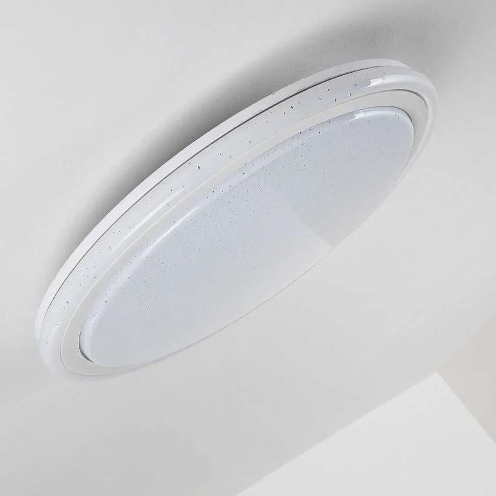 Plafonnier Bermeo Led Blanc, 2 Lumieres, Telecommandes, Changeur De Couleurs