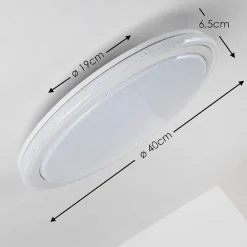 Plafonnier Bermeo Led Blanc, 2 Lumieres, Telecommandes, Changeur De Couleurs