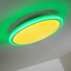 Plafonnier Bermeo Led Blanc, 2 Lumieres, Telecommandes, Changeur De Couleurs