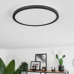 Plafonnier Boyero Led Noir, 2 Lumieres, Telecommandes, Changeur De Couleurs