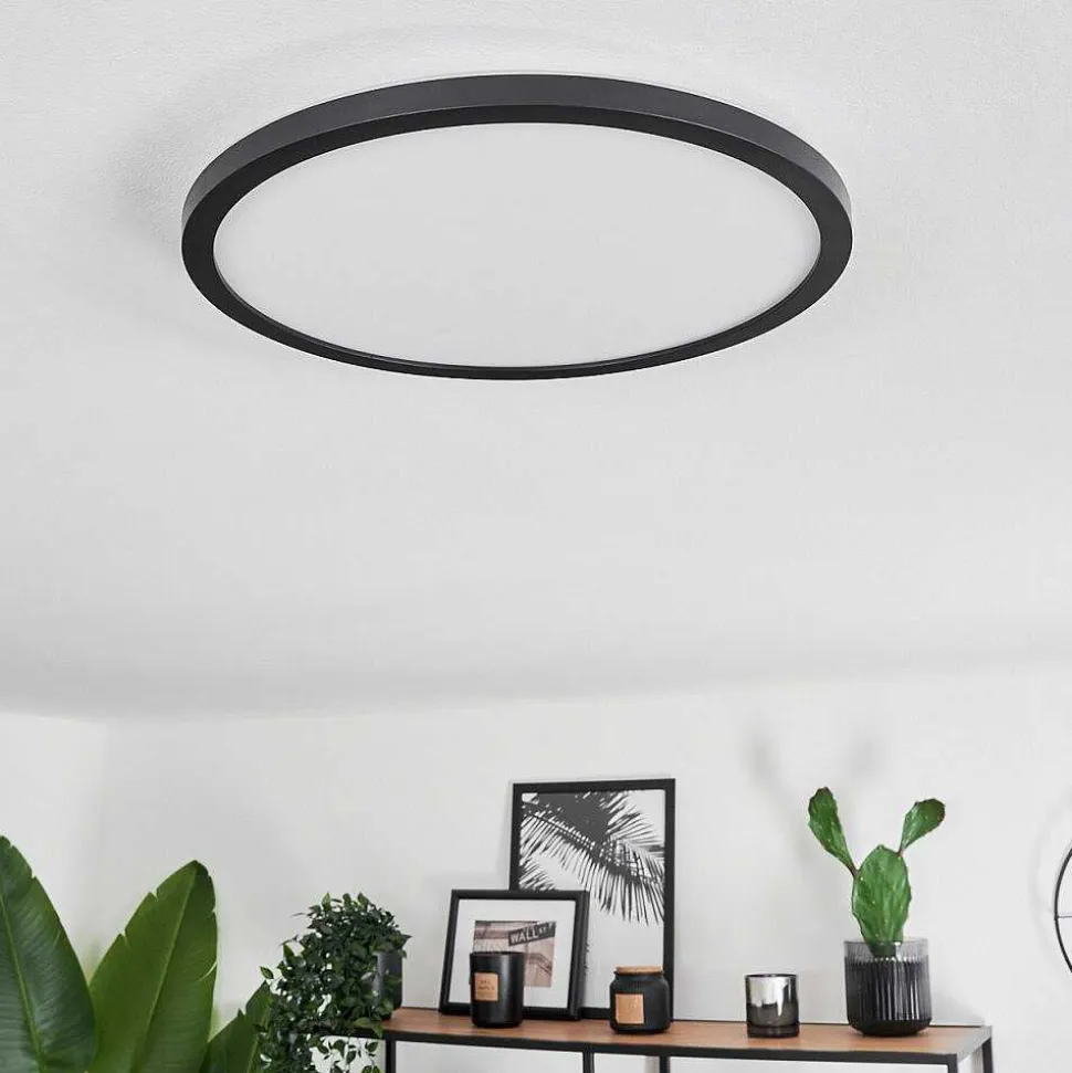 Plafonnier Boyero Led Noir, 2 Lumieres, Telecommandes, Changeur De Couleurs