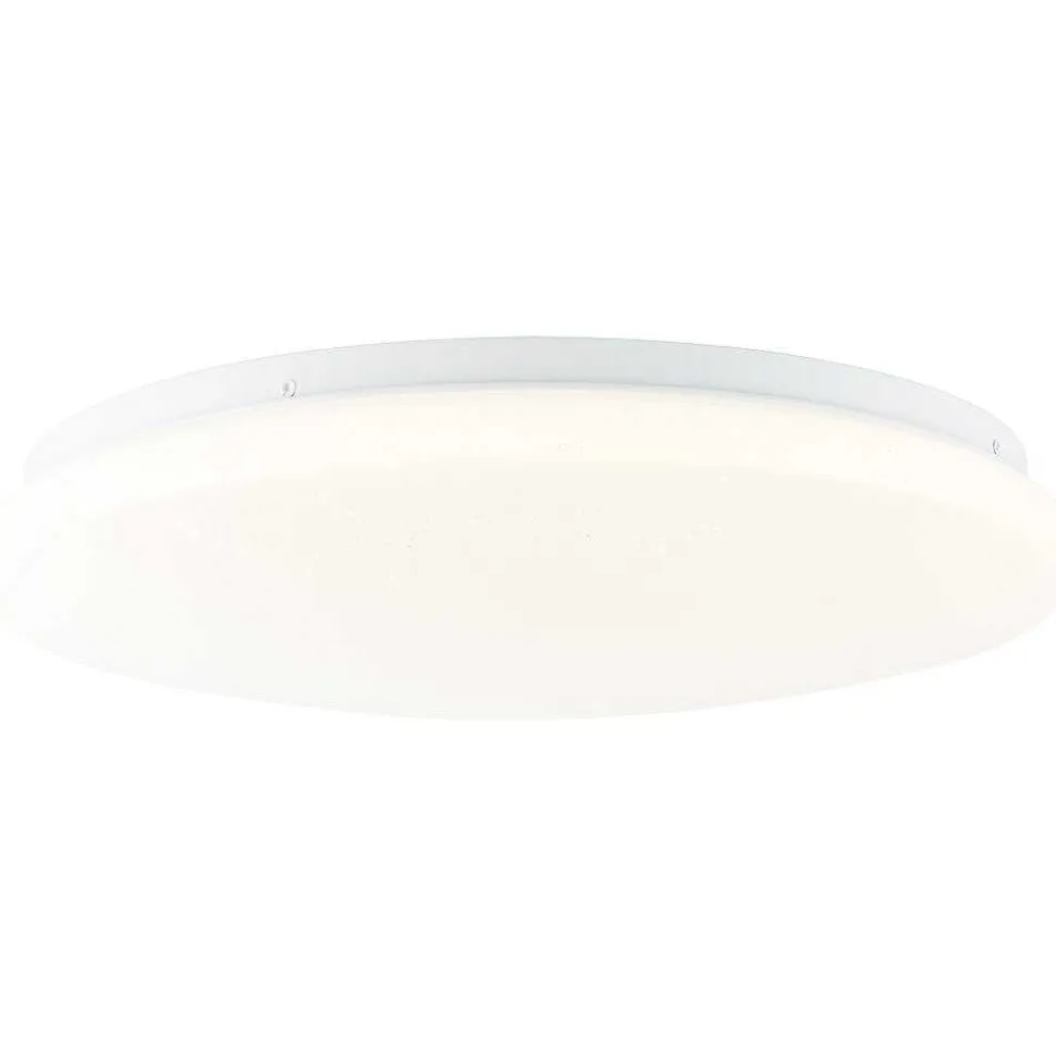 Plafonnier Brilliant Heddy Led Blanc, 1 Lumiere, Telecommandes, Changeur De Couleurs