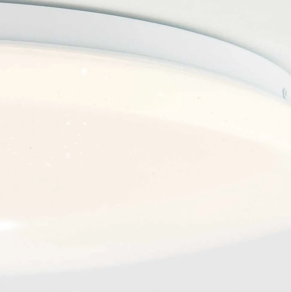 Plafonnier Brilliant Heddy Led Blanc, 1 Lumiere, Telecommandes, Changeur De Couleurs